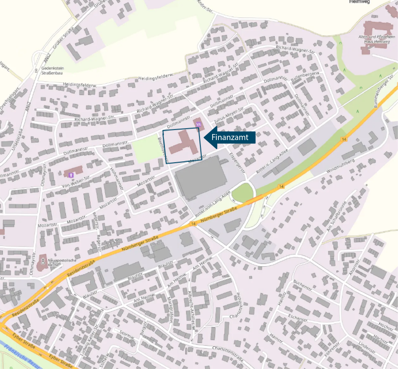  Lageplan Mozartstraße Ansbach